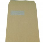 Envelopes, Pocket, C4, Buff Manilla, Self Seal, Window, Pack of 250abc