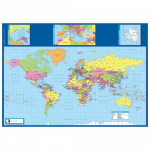 Laminated Map of Political and Physical Worldabc