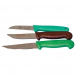 Vegetable Knife, Green Handle, Serrated, 13cmabc
