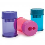 Pencil Sharpener, Double, Plastic,Canister