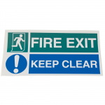 Fire Exit Keep Clear Sign, Self Adhesiveabc