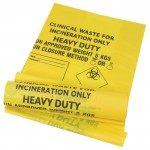 Clinical Waste' Sacks, Yellow, Roll of 25, 43x66cmabc