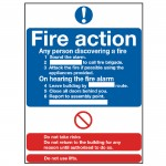 Fire Action Sign, Self Adhesiveabc