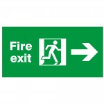 Fire Exit Sign, Man Running to the Right, Self Adhesive