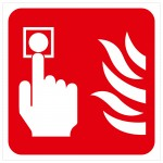 Fire Alarm Button Location Sign, Self Adhesiveabc