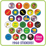 Mixed Stickers Value Pack, 10mm, Pack of 1960abc