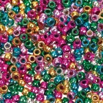 Beads, Metallic Assorted Colours, Pack of 1000abc