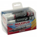Maxiflo Liquid Ink Marker, Chisel, Pack of 4, Assorted Colours, Mediumabc