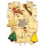 Wooden Christmas Shapes, Pack of 54abc
