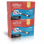 Berol Drywipe Markers, Chisel Tip, Pack of 48, Black