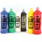 Washable Paint, Pack of 6, 600ml, Assorted Colours