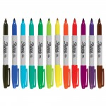 Permanent Markers, Sharpie, Assorted Colours, Pack of 12