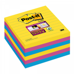 Post-it Sticky Lined Notes, Pack of 6, Assorted colours, 101x101mmabc