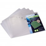Popper File, Recycled, A4, Pack of 5, Clearabc