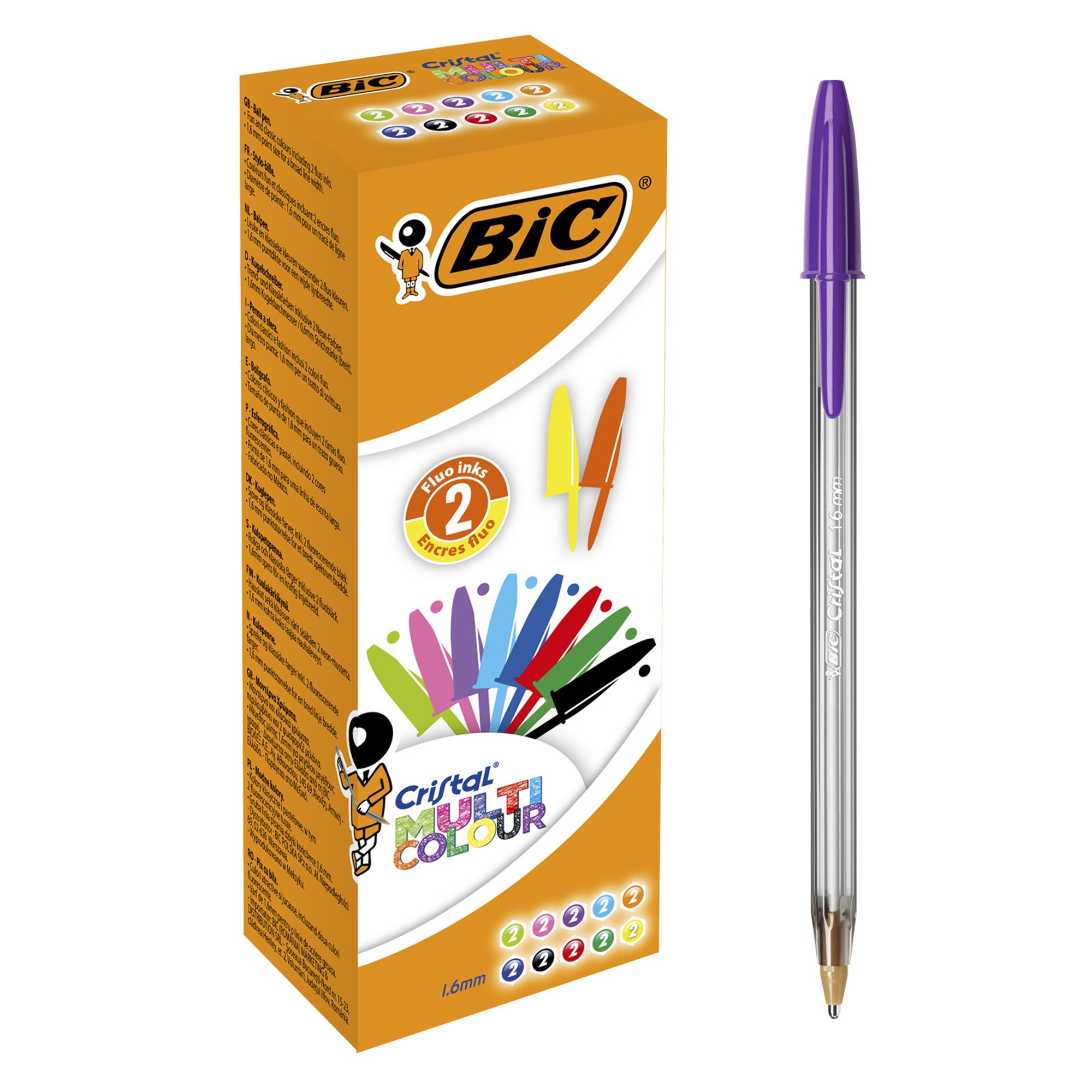 BiC Cristal Multicolour, Pack of 20, Assorted Colours - Supplies East Riding
